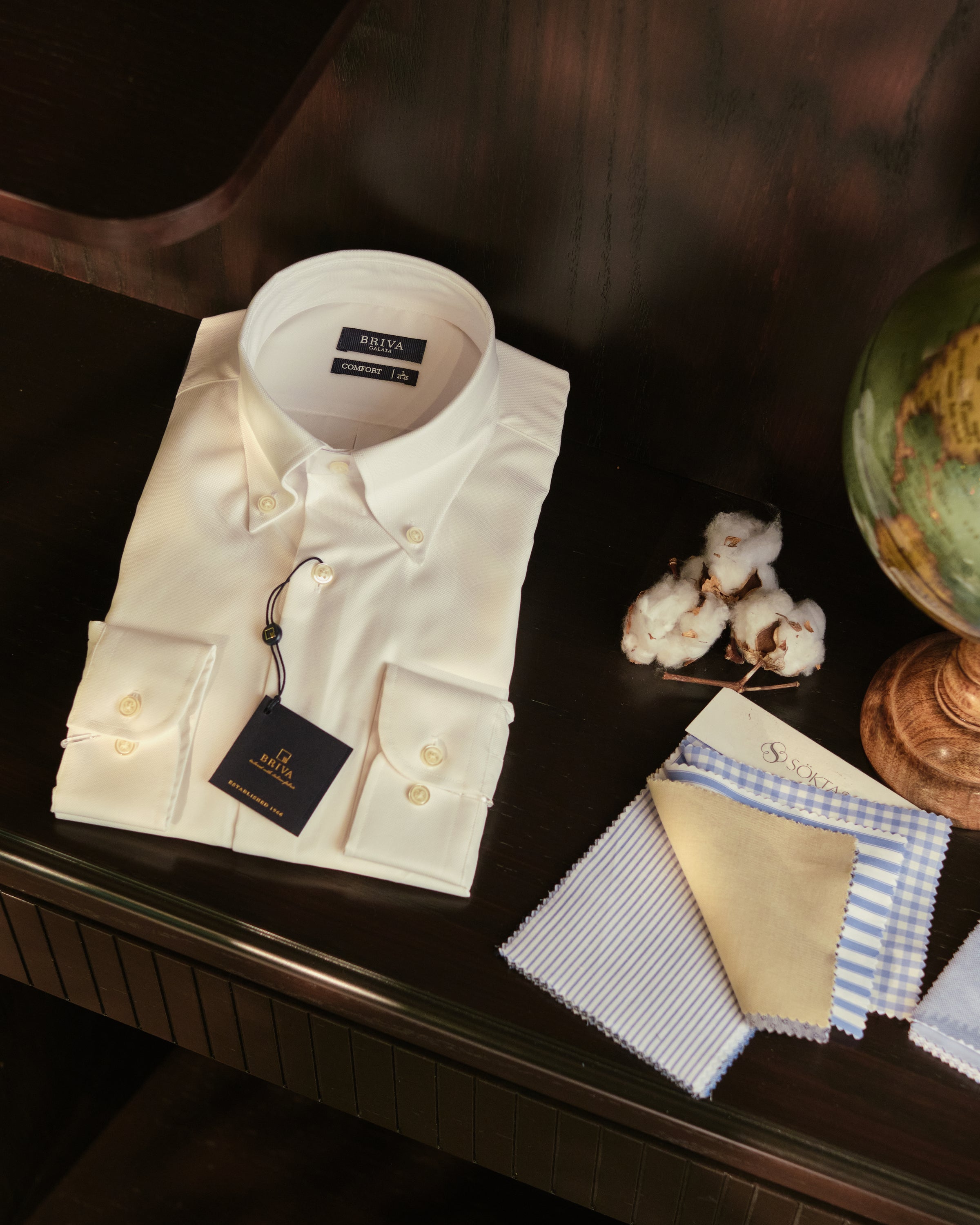 NON-IRON %100 Pamuk OXFORD Yaka Düğmeli Dik Yaka Gömlek