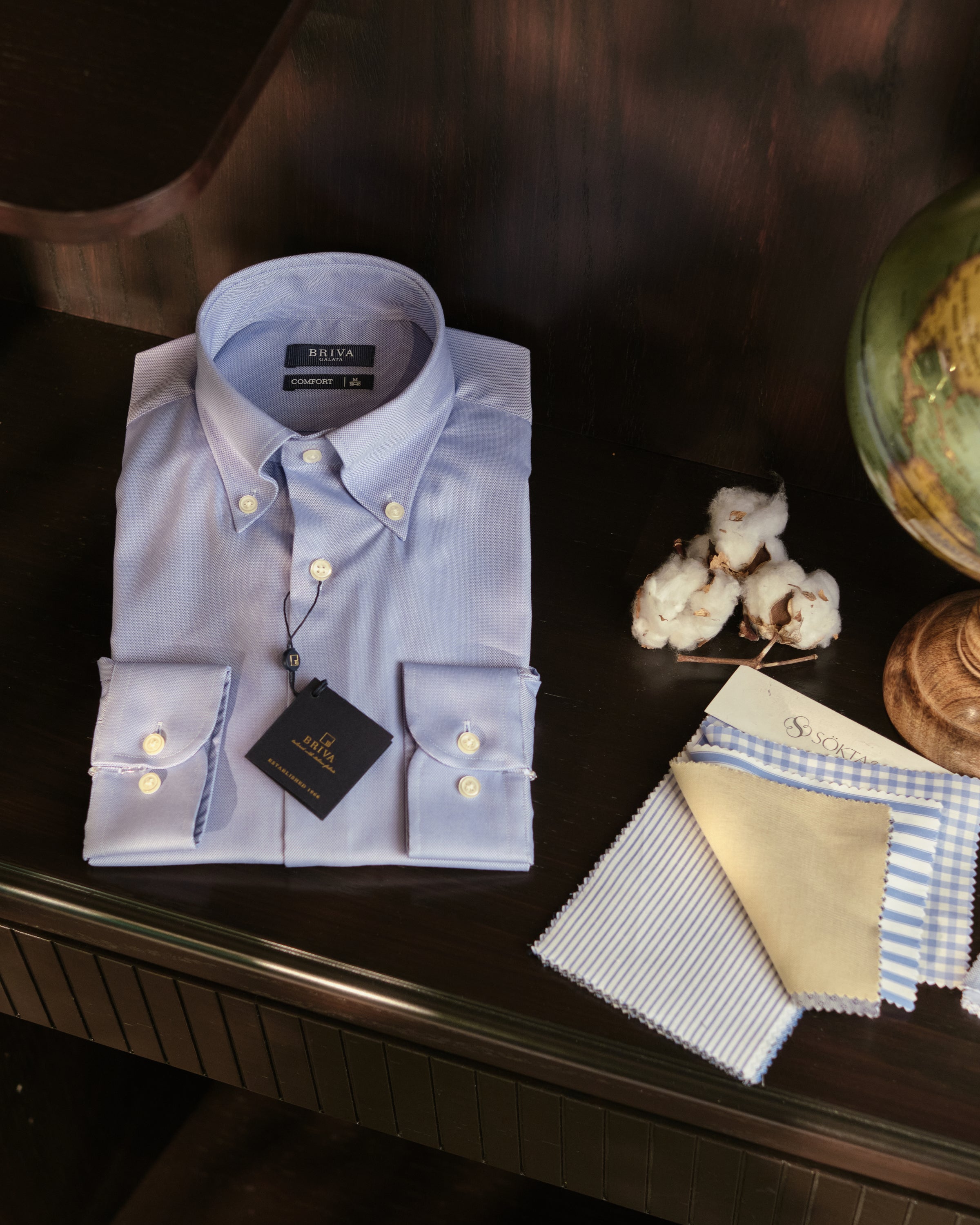 NON-IRON %100 Pamuk OXFORD Yaka Düğmeli Dik Yaka Gömlek
