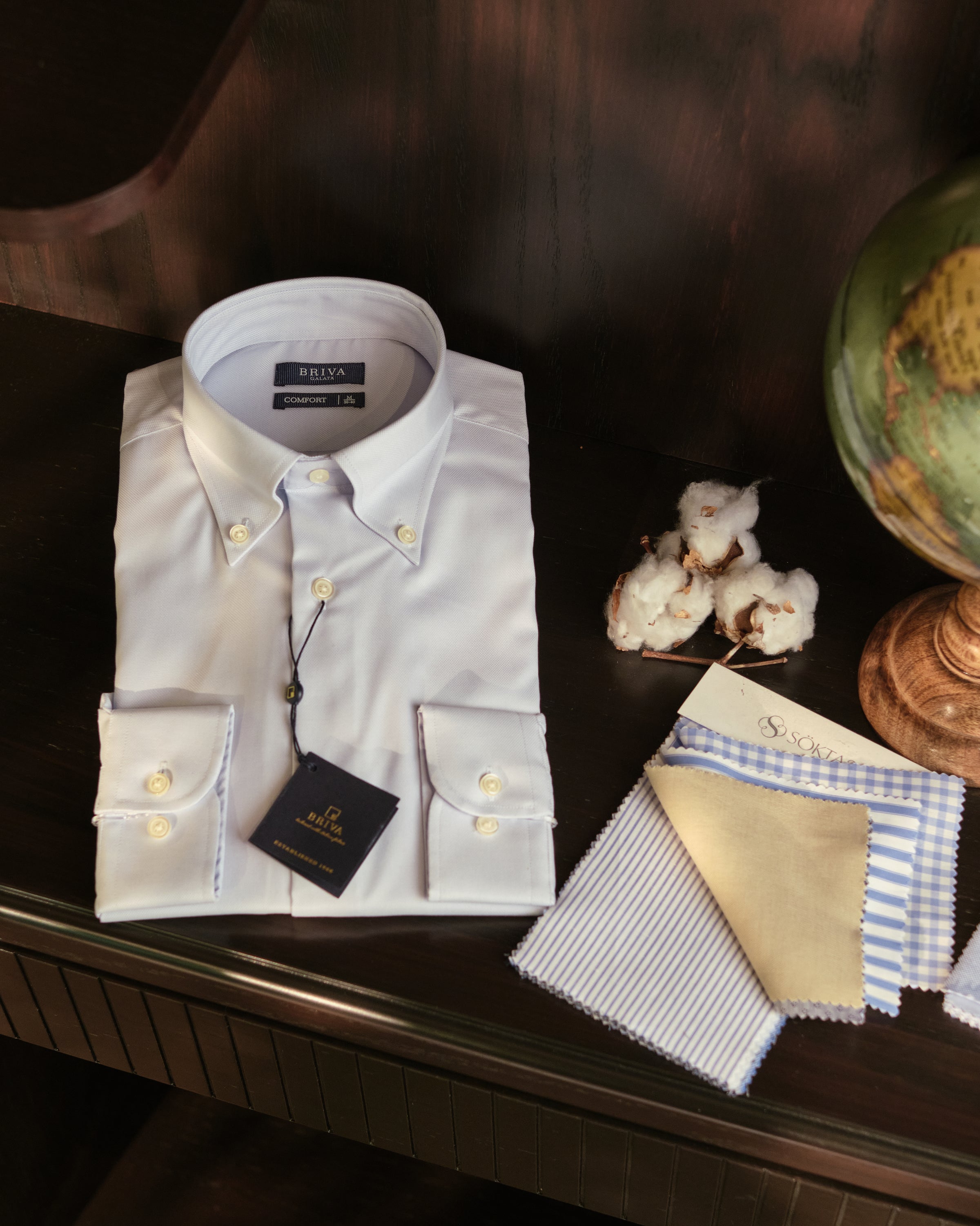 NON-IRON %100 Pamuk OXFORD Yaka Düğmeli Dik Yaka Gömlek