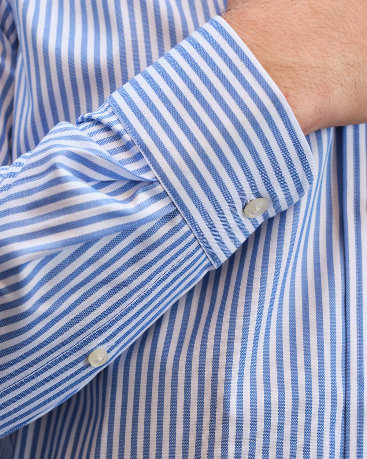 OXFORD Yaka Düğmeli Dik Yaka Regular Fit Çizgili Gömlek