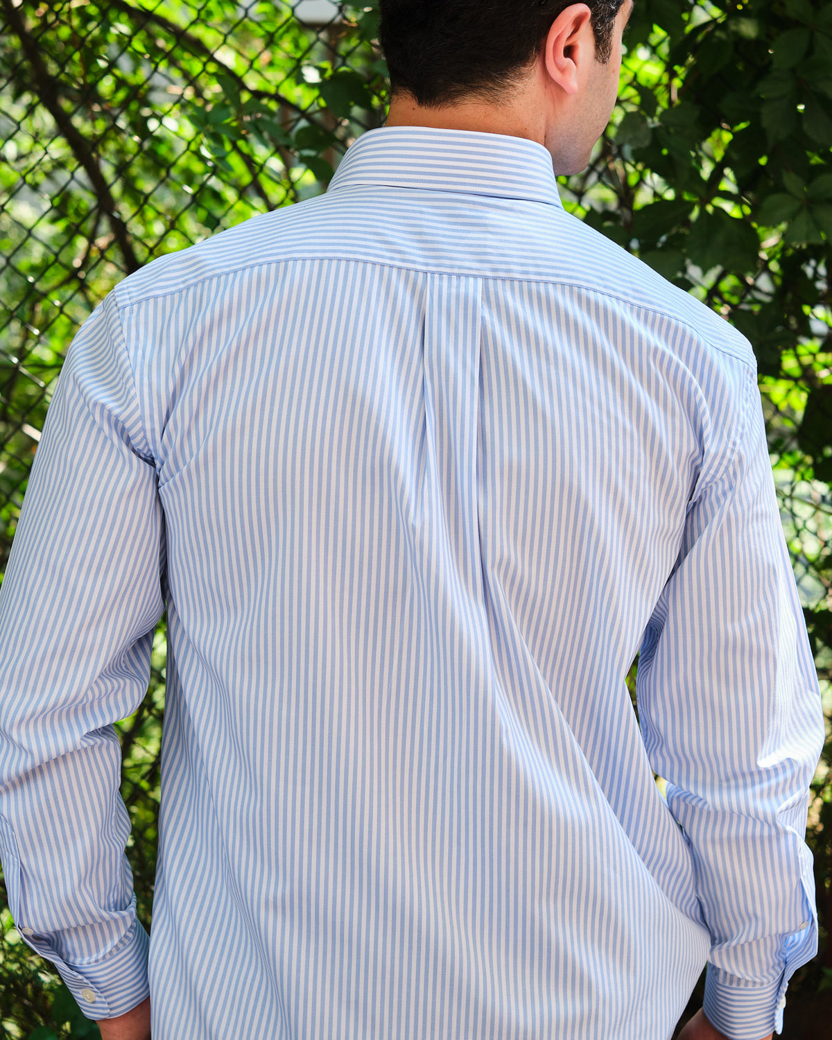 OXFORD Yaka Düğmeli Dik Yaka Regular Fit Çizgili Gömlek